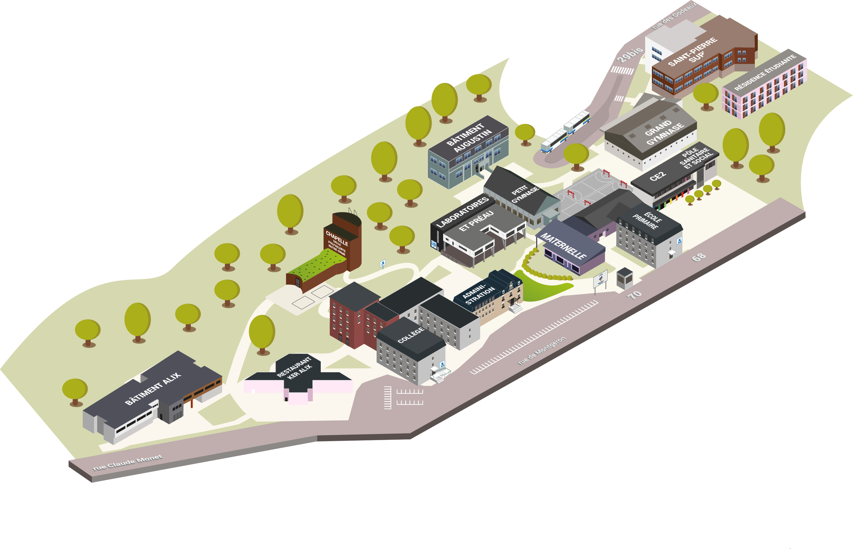 Plan de l'Institut Saint-Pierre